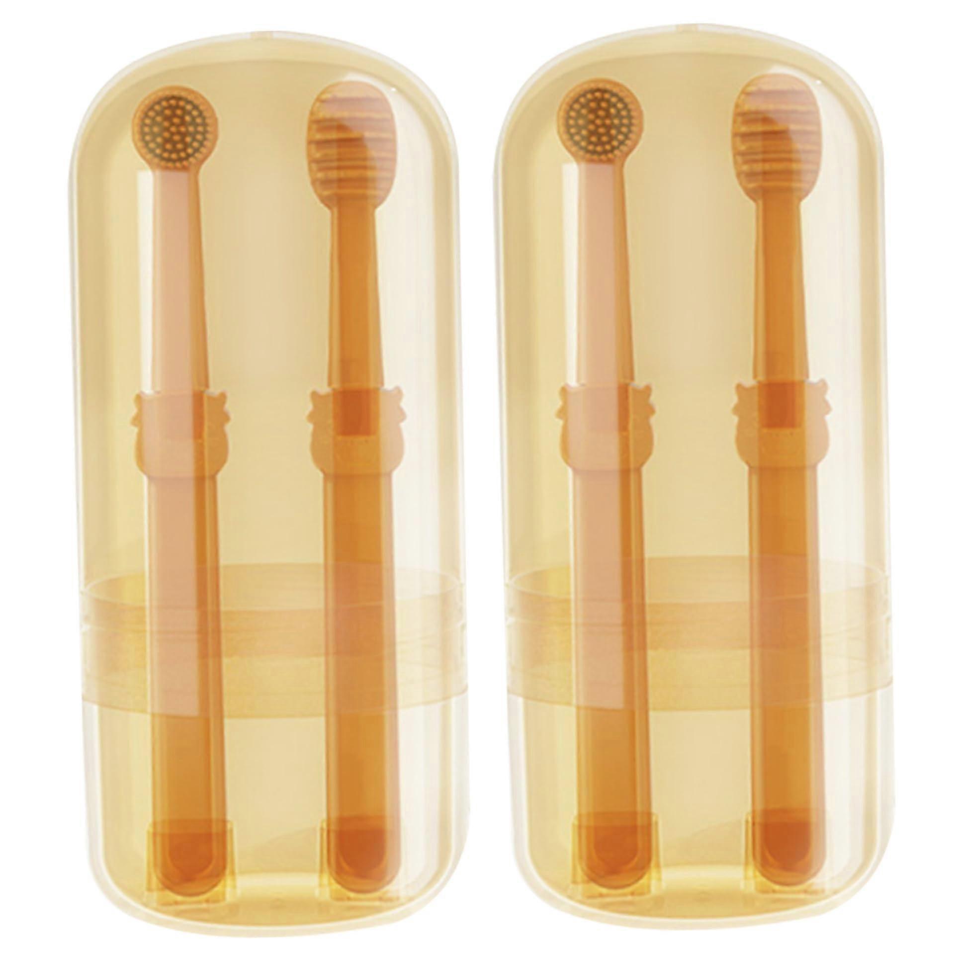 Pet Toothbrush, Pack of 4 Flexibrush Cat Tooth Brush with Tongue Scraper, Soft Durable Dog Toothbrushes, 360 Degree Cleaning