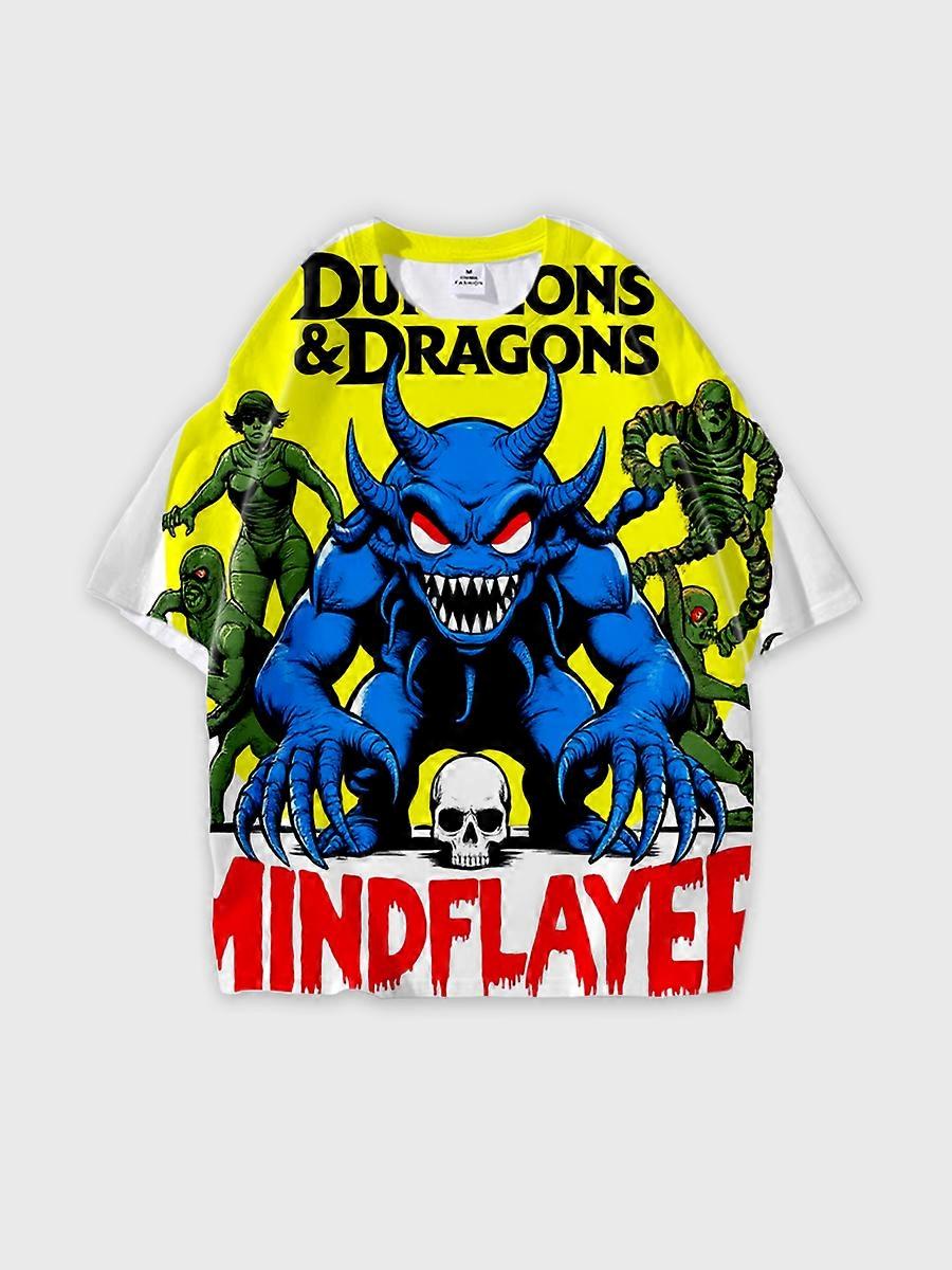 T-shirt round neck Pattern loose short sleeve N3150