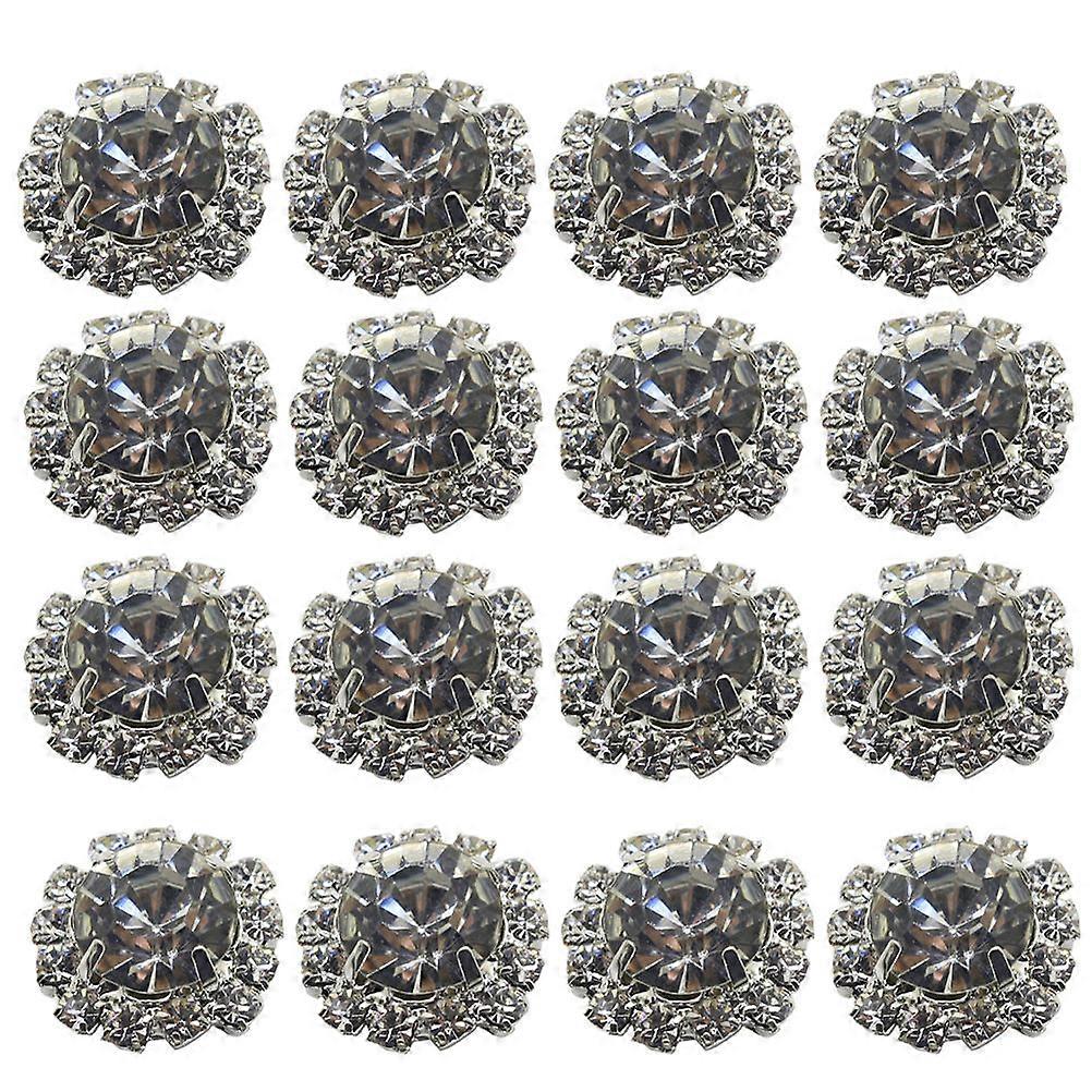 Silver Rhinestone Buttons for DIY Use Creative Decorative Copper Clothes Buttons 16mm