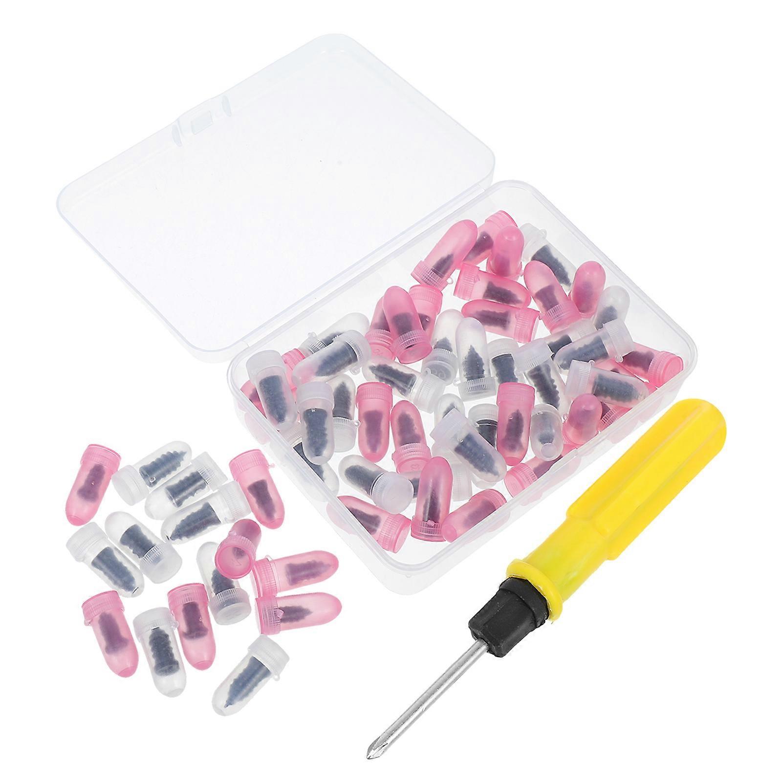 Atv Tire Repair Nails Motorcycle Self Service Tire Maintenance Assorted Color 1.27X0.68X0.68CM Sealing Small Punctures 30 Small Plugs