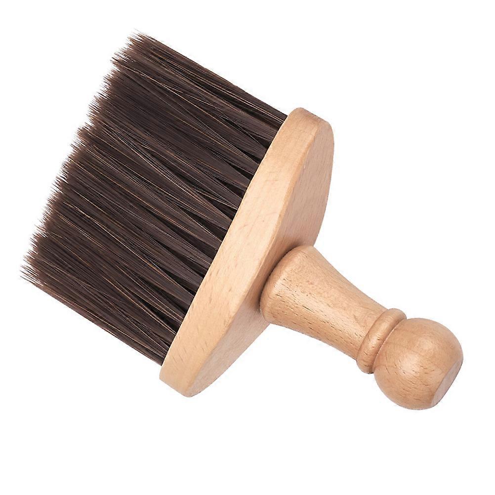 Soft Bristle Neck Duster Brush with Wooden Handle for Barber