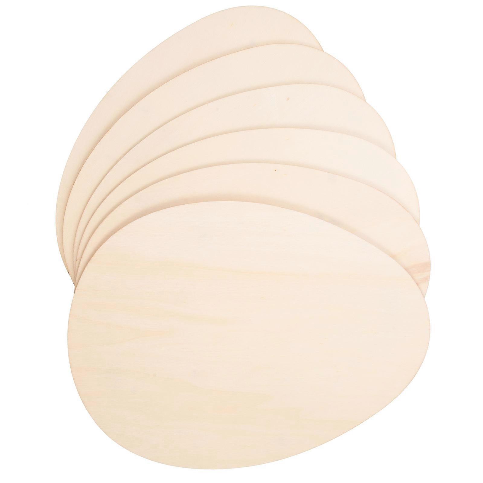 6Pcs Easter Wooden Cutouts Egg Shaped Slices for Crafts and Ornaments