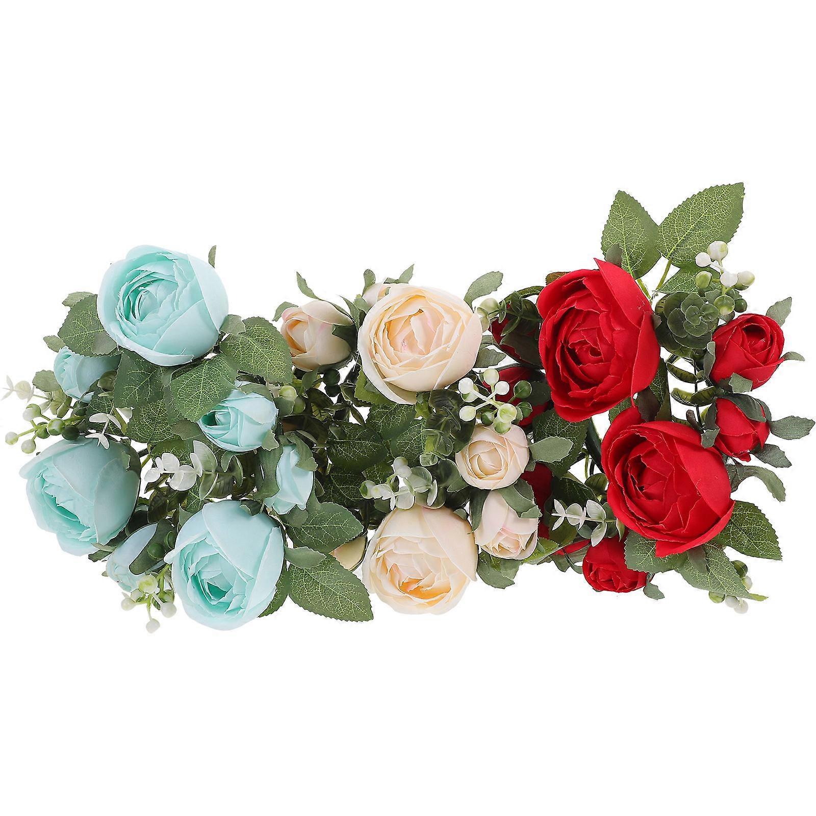 Home Tabletop Centerpiece Decoration Small Wreath Beige 20.00X20.00X6.50CM Elegant Style 3Pcs