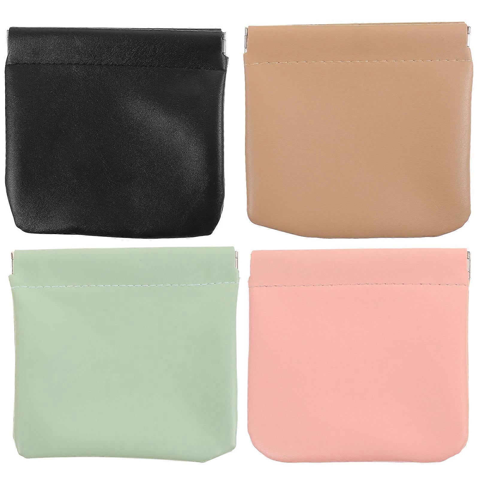 Portable Toiletry Pouches for Women in Assorted Colors Made of PU Great for Travel and Daily Use 4 Pieces