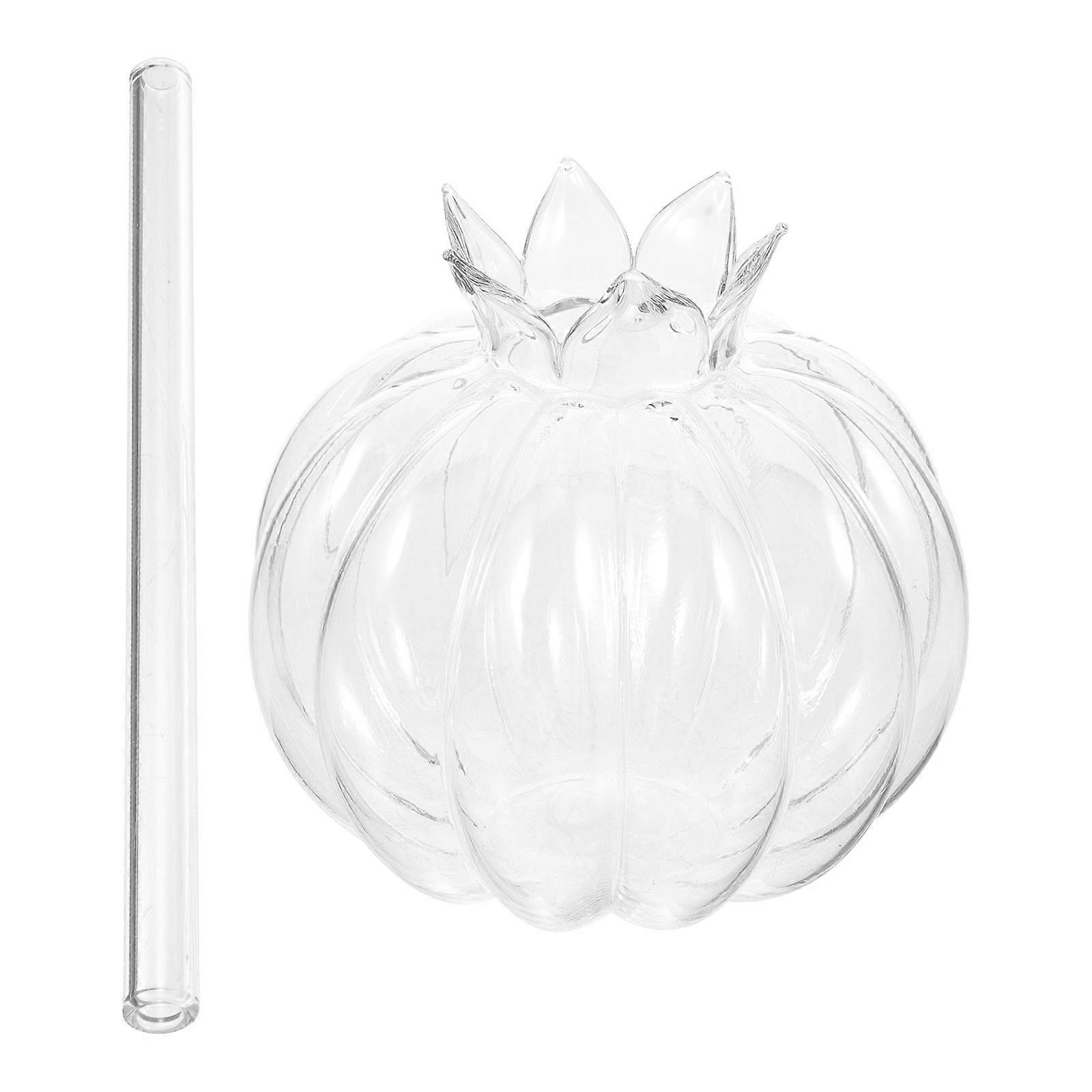 Pomegranate Shaped Cocktail Glass Cup with Straw – Creative Transparent Drinkware for Beach Parties, Barbecues & Hawaiian Themes