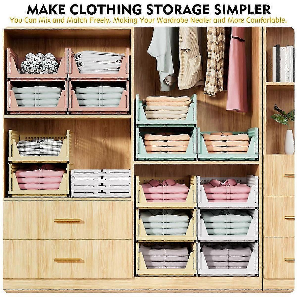 Stackable Wardrobe Storage Box, Multi-Function Foldable Storage Box