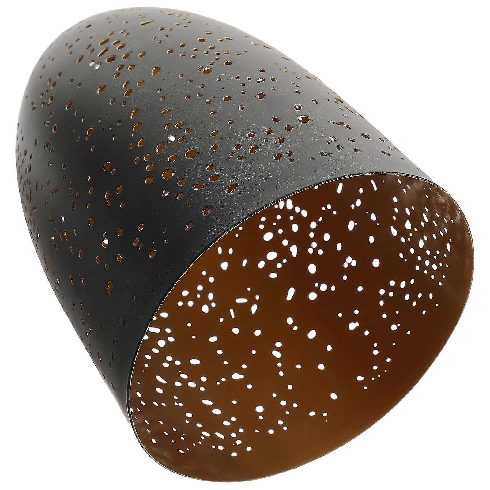 Black Iron Hollow Out Lamp Shade for Home Adds Modern Touch to Any Room Small Size