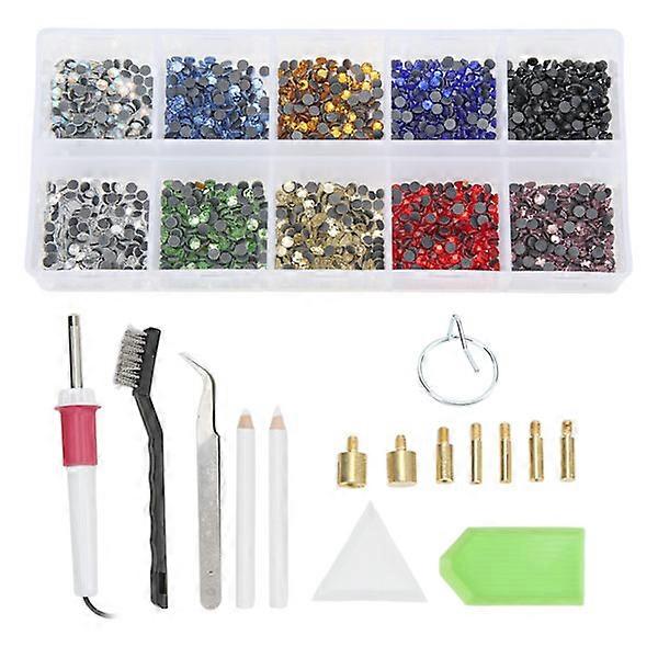 Hotfix applicator set easy use hotfix rhinestones applicator tool for crafts leather clothing 110‑240V US plug
