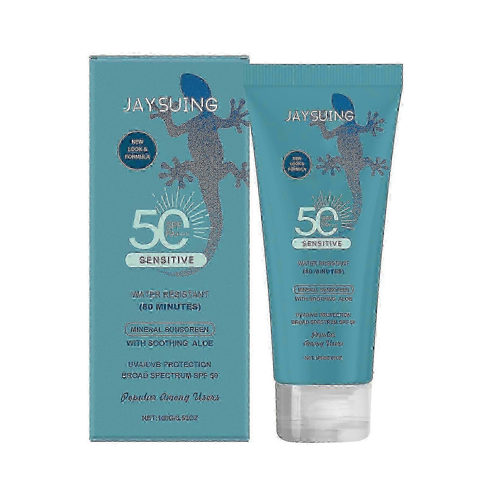 2025 SENSITIVE Mineral Sunscreen SPF 50+, Waterproof Broad Spectrum Sunscreen UVA/UVB Protection with Smart Cap Technology - Fragrance Free