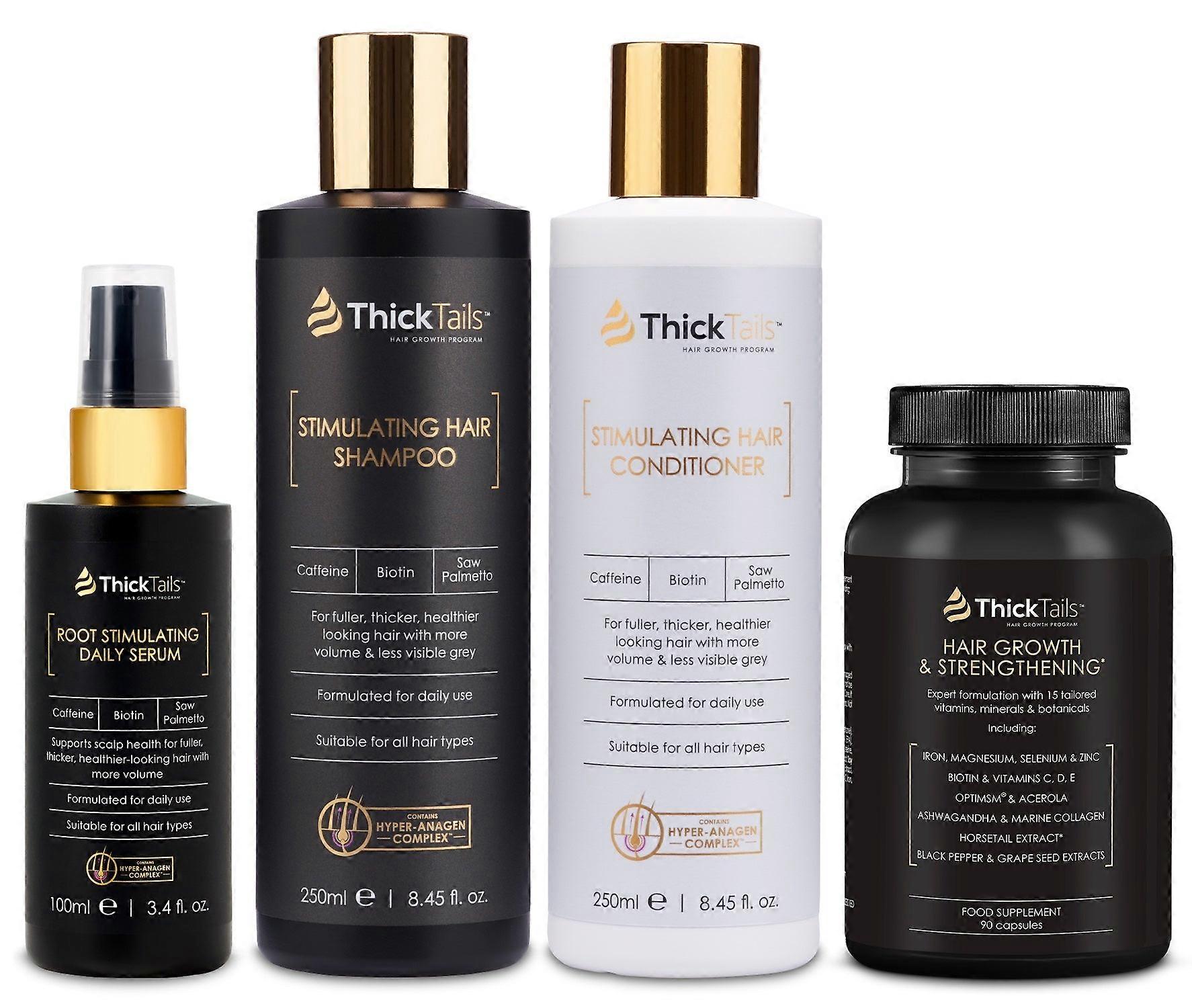 Thicktails Stimulerend Haar Shampoo, Conditioner Serum & Vitaminen | 4 stuks