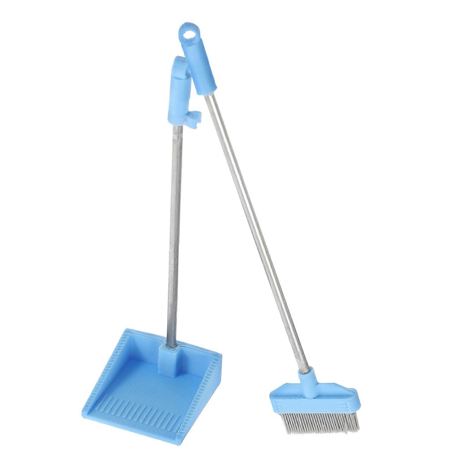 OUNONA 1 Set Mini Dustpan and Broom Miniature Cleaning Supplies for Dollhouse Decor Simulated Housekeeping Tools Playhouse Accessories