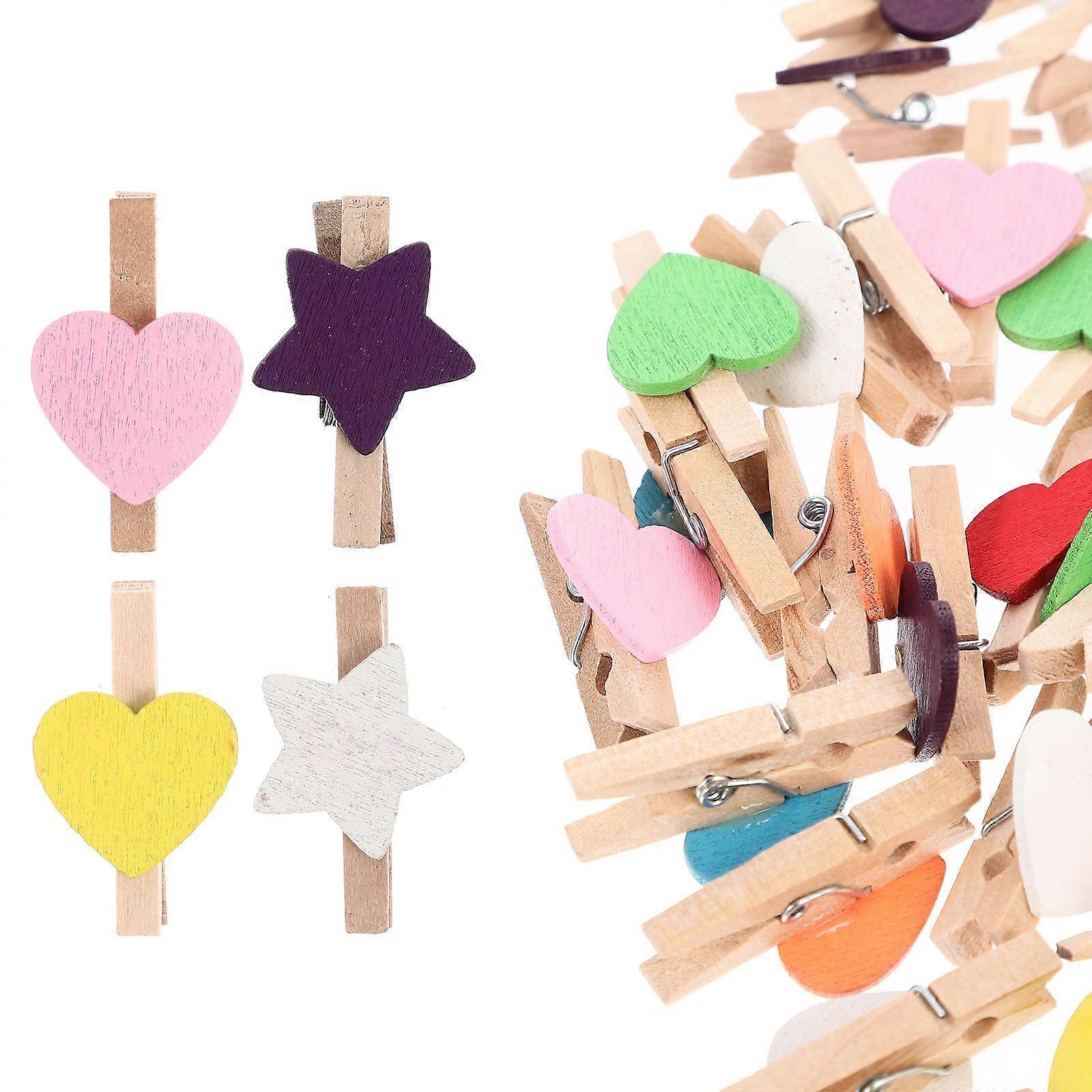 100pcs Assorted Color Natural Wooden Clips for Holding Use Small Clothespins