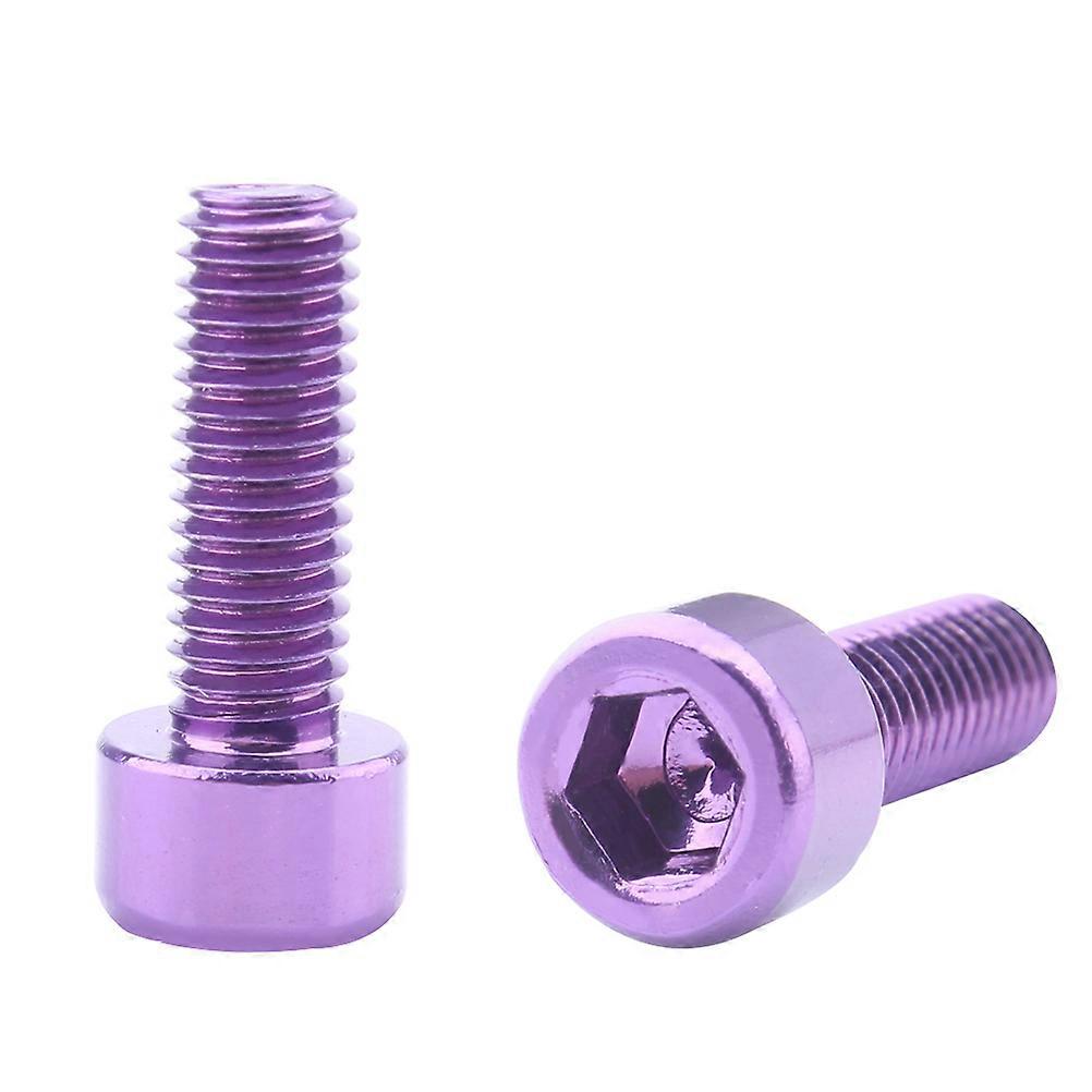 Aluminum Alloy Bike Screw in Purple for Fixing Use Super Light Anodized Compatible with M5 15mm