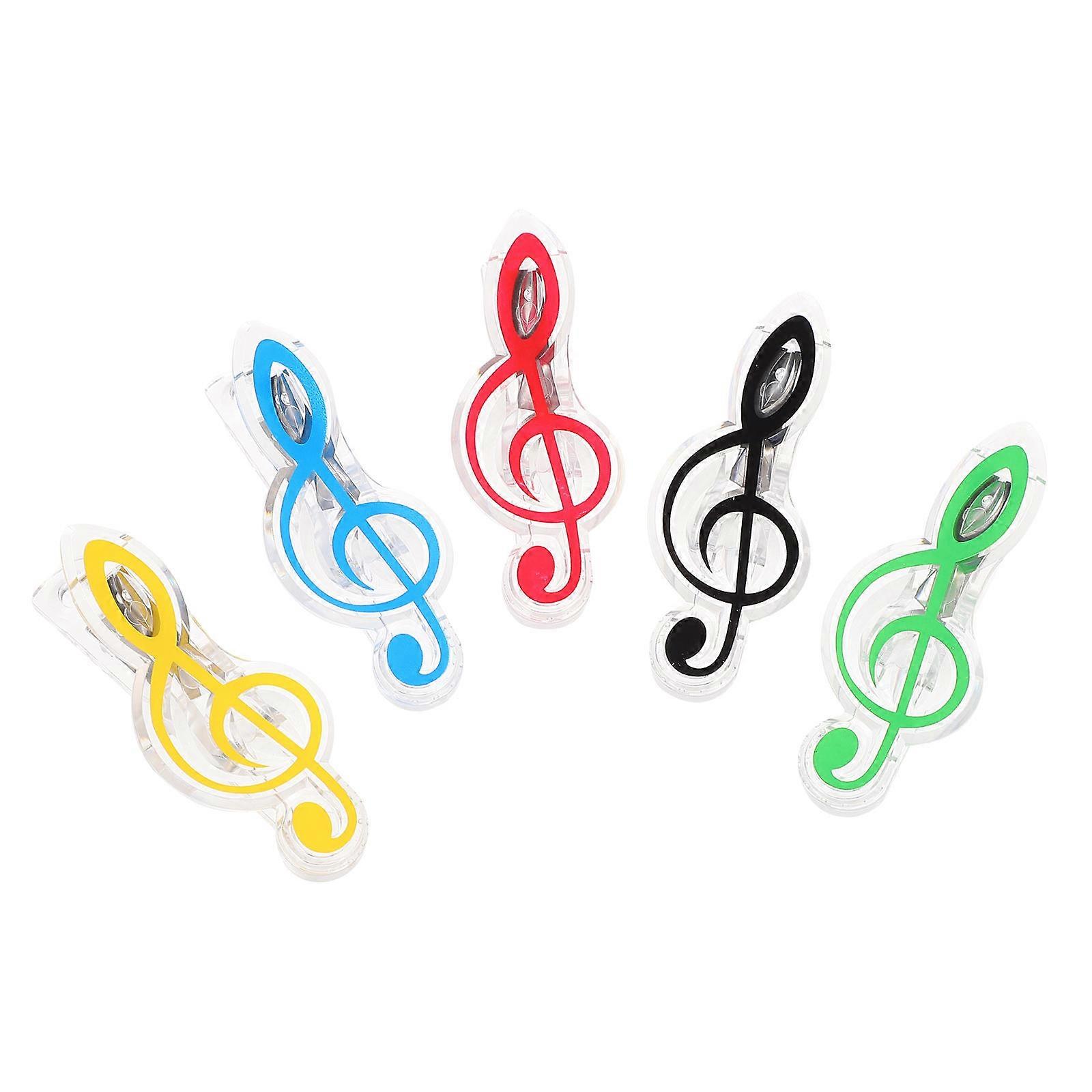 5 Pieces Music Stand Note Holders Simple Student Clips for Books and Sheets Assorted Color