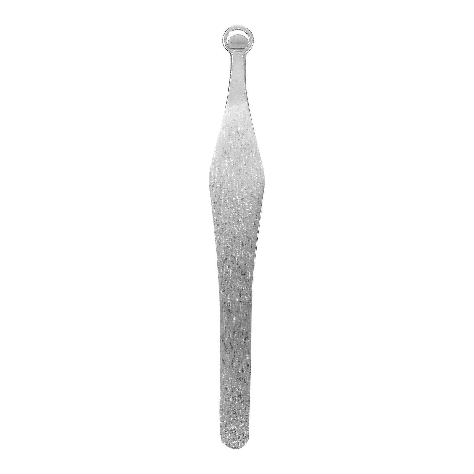 Nasal Hair Trimmer with Stainless Steel Tweezer for Home Use Silver Ergonomic Handle 0.5in Round Head