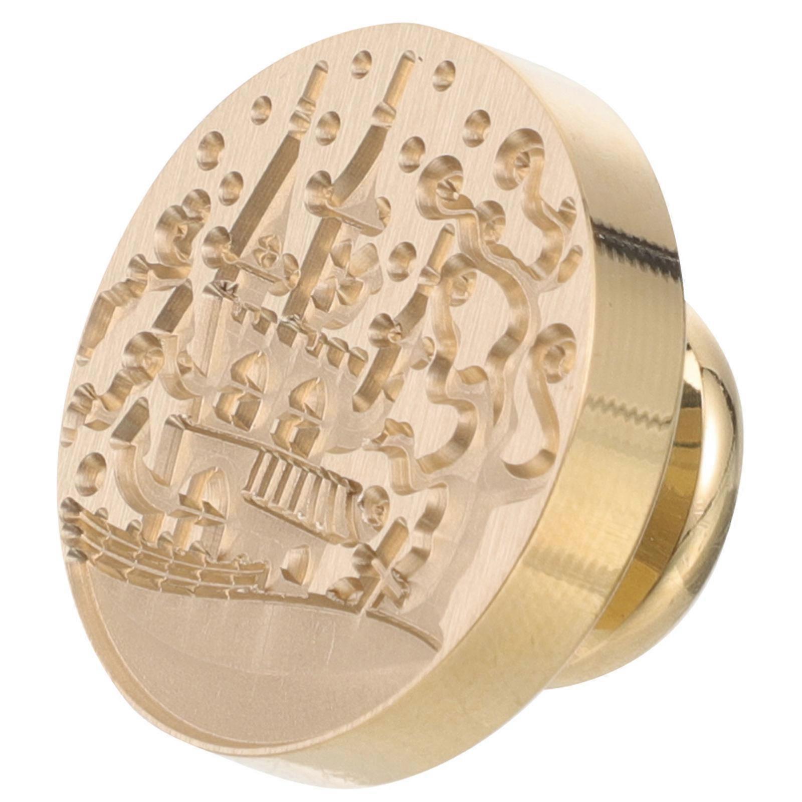 ختم ختم الشمع خمر الرأس النحاسي مصمم للمغلفات وبطاقات الدعوة بحجم 2.5x2.5 سم يتميز بأختام زخرفية جميلة 1 قطعة