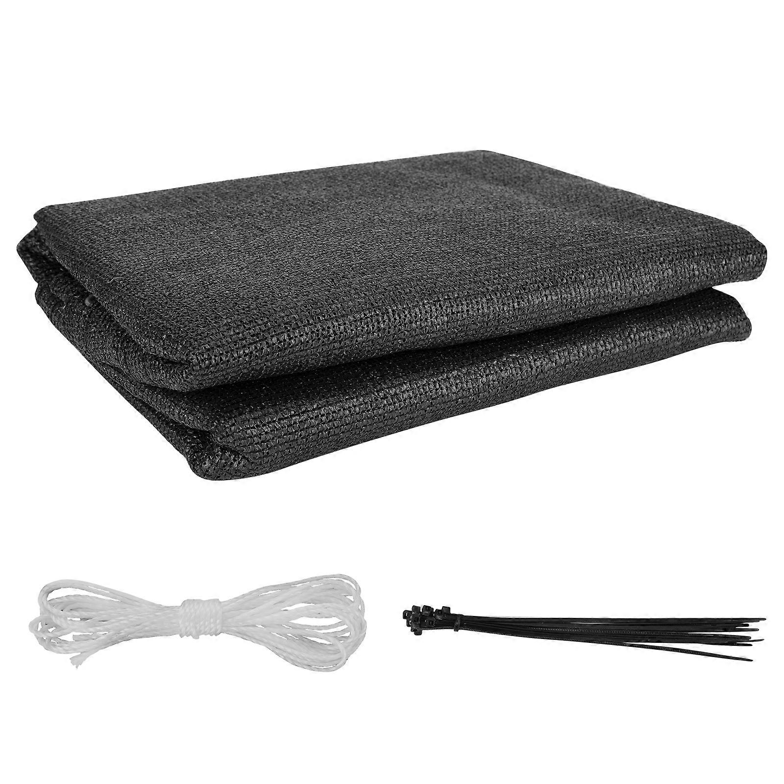 Balcony Railing Privacy Screen Black 0.9*5m (Drawstring 1.4m*4pcs + Cable Ties*15pcs)