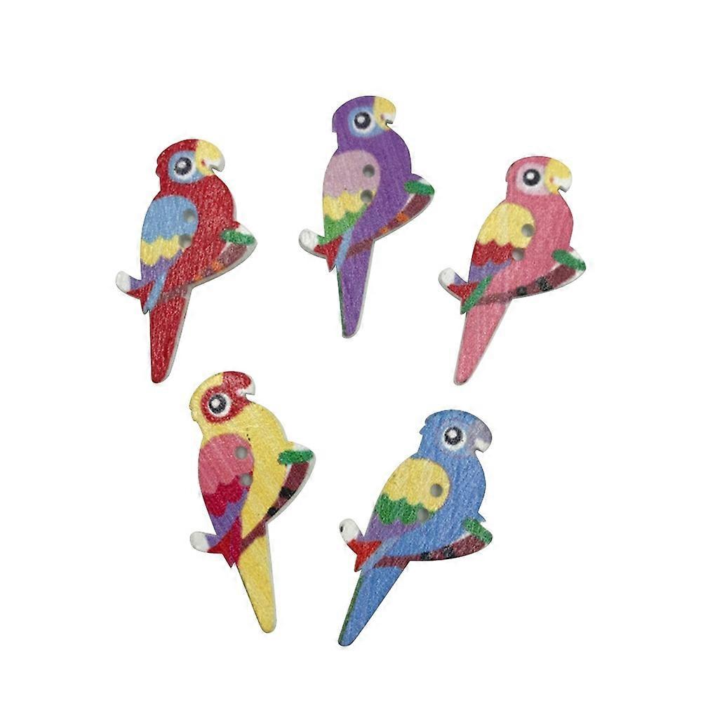 50Pcs Assorted Color Wooden Buttons For Sewing Crafting Projects 35X20Mm Decorative 2 Holes