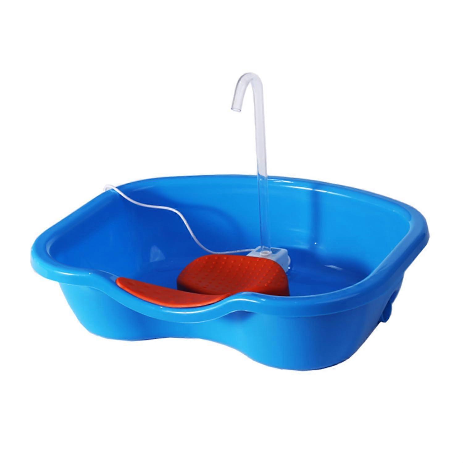 Portable Hair Wash Basin, Bed Shampoo Basin with Head Cushion and Retractable Hose, Shampoo Bowl, Hair Washing Tray, Practical Shampoo Tray, Blue