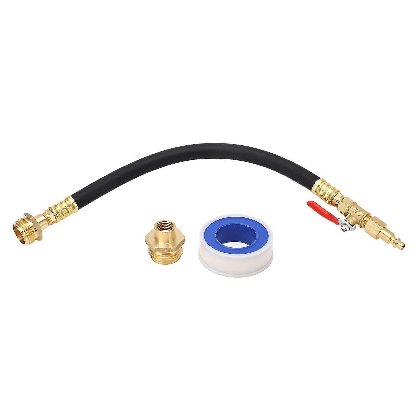 RV winterizing kit with quick connect plug and shut off valve