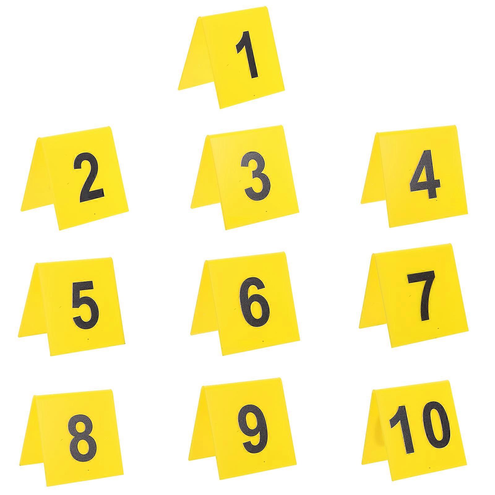 10Pcs Acrylic Table Numbers Scene Decoration Detective Themed Party Double Sided Design For Effective Table Management Yellow