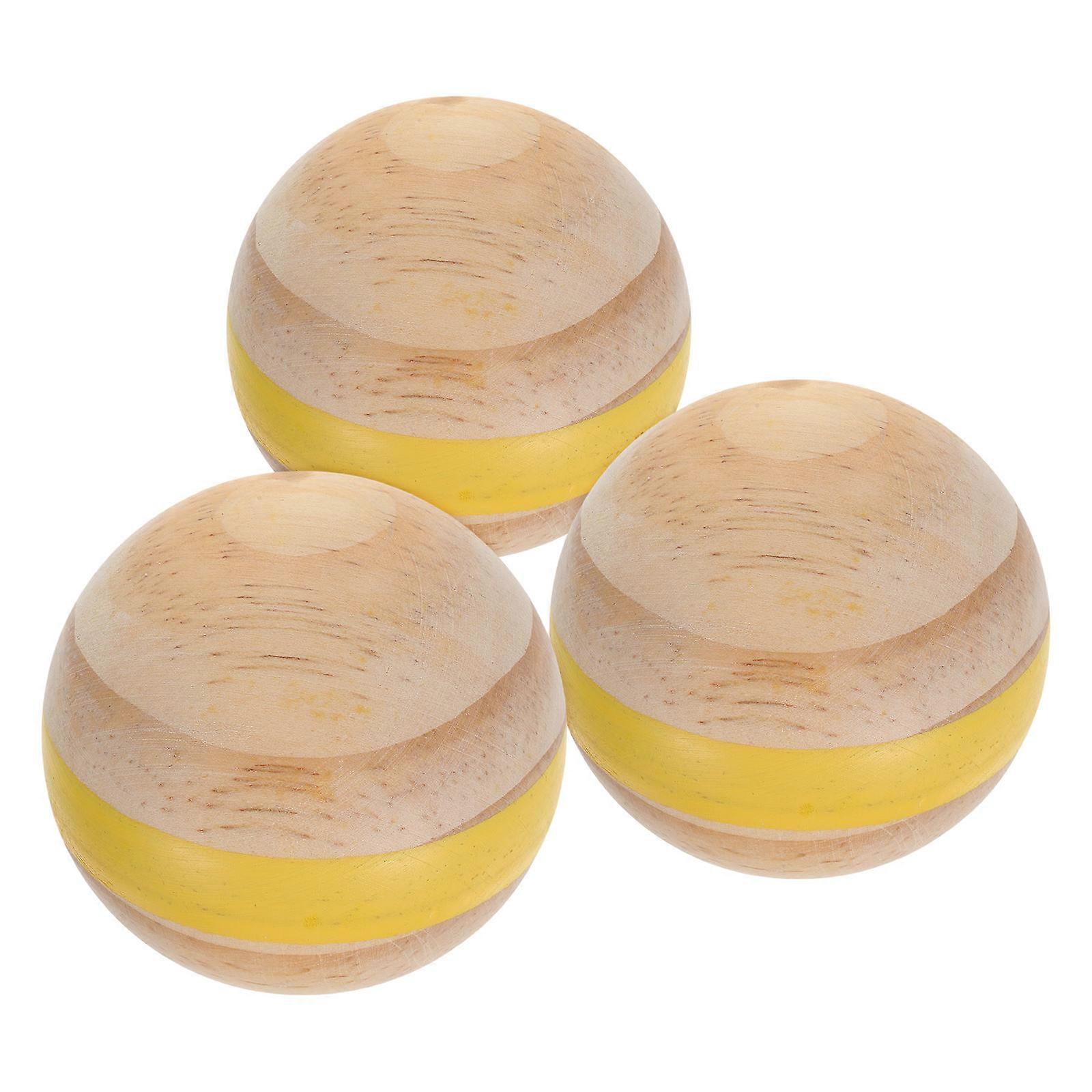 Croquet Game Accessories Wooden Bocce Ball For Beach Games Childrens Toys 7cm Diameter Round Portable Design 3Pcs