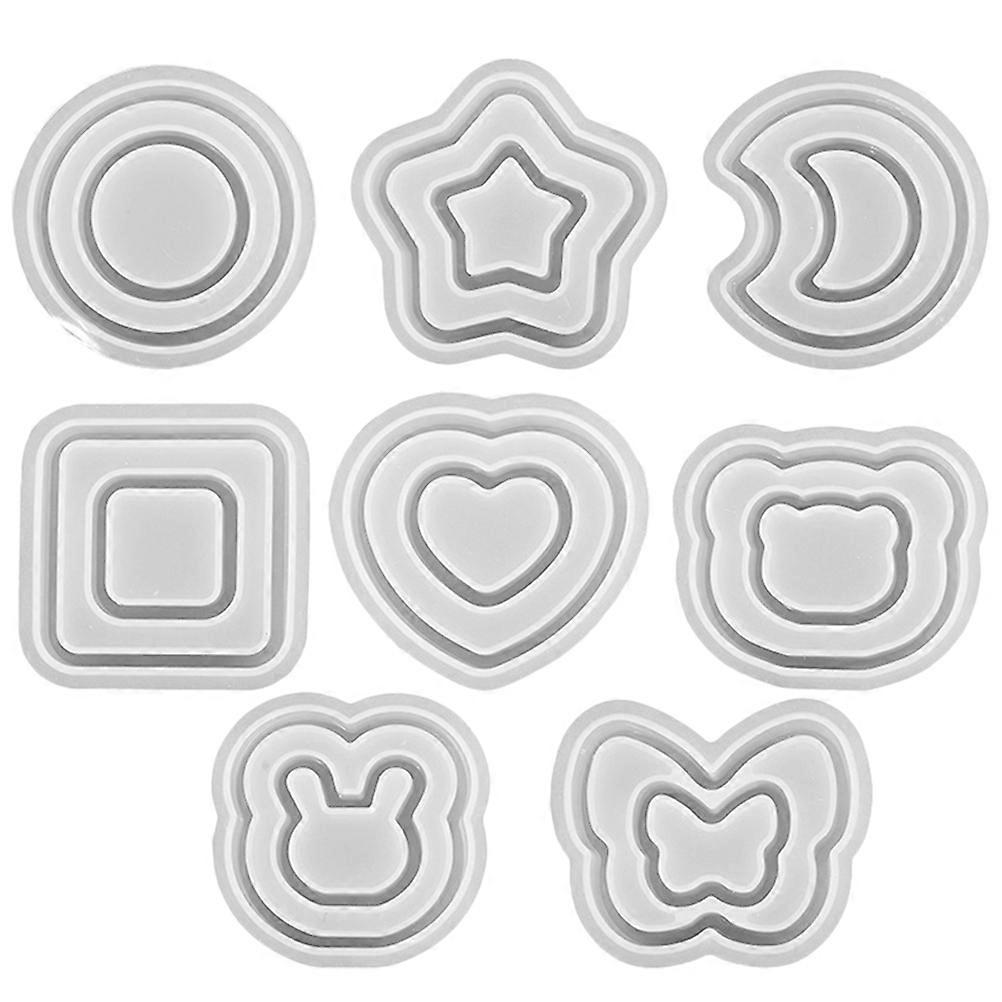 DIY Silicone Keychain Molds for Crafting Flexible and Easy to Use Transparent molds 8pcs