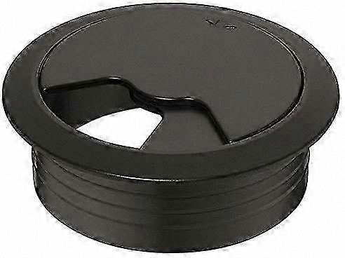 Cable Management Solution for Desks | Organizer for Computer Wires | Home Office Accessories | Black Cord Pass Through | 80mm - Pack of 6