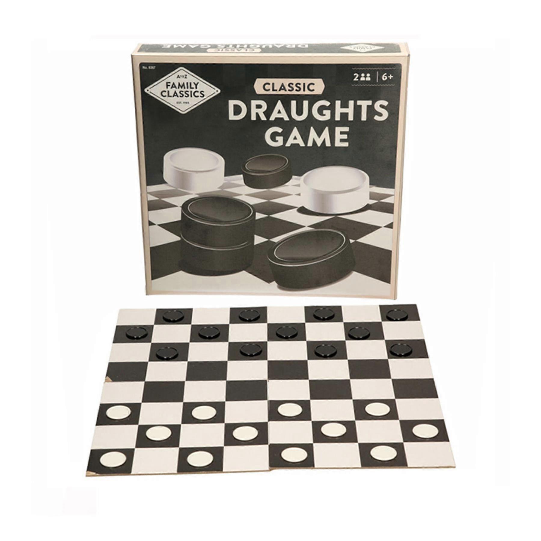 A2Z Family Classics Traditional Draughts Game 2 Player Strategy Folding Board 6+