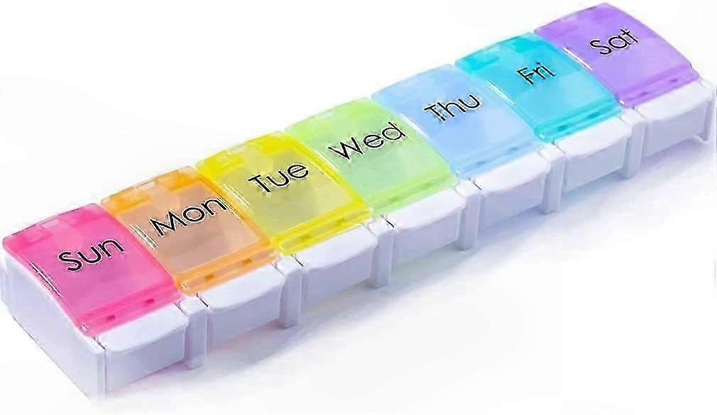 7-Day Pill Organizer Portable Storage for Vitamins, Supplements, and Medications Travel-Friendly Weekly Container