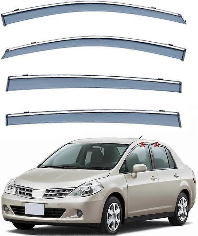 Auto Windabweiser for Latteo Trim Tiida MK1-C11 2004-2012 Durable Front and Rear Window Rain Guard and Sunshade Accessories