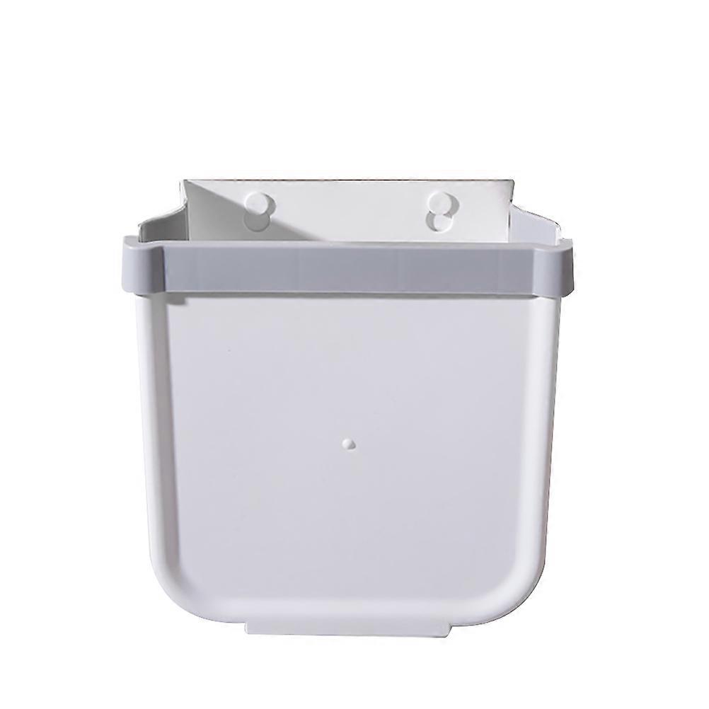 1Pc Creative Wall Mounted Folding Trash Can Garbage Holder White