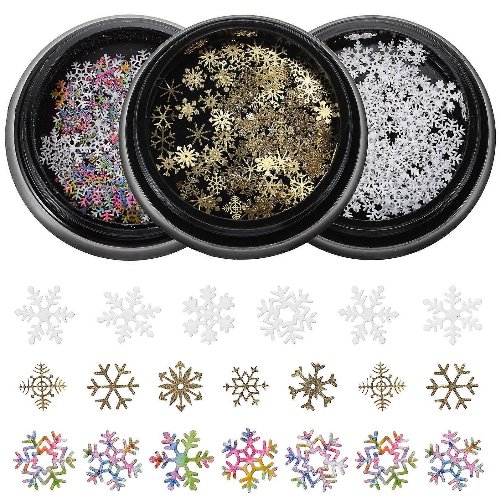 DIY Nail Art Supplies Snowflake Decorations For Sets Assorted Color Glitter Flakes