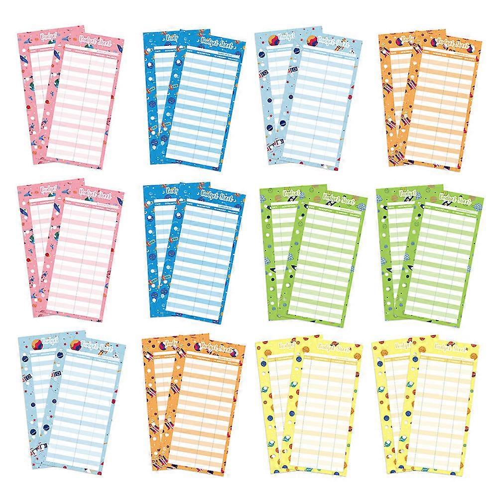 24 adet Bütçe Planlayıcı Kartları Çeşitli Renkler Gider Takip Sayfaları Ev Ofis Okul Organizasyonu için Pratik Bütçeleme Asistanı Kolay Finans