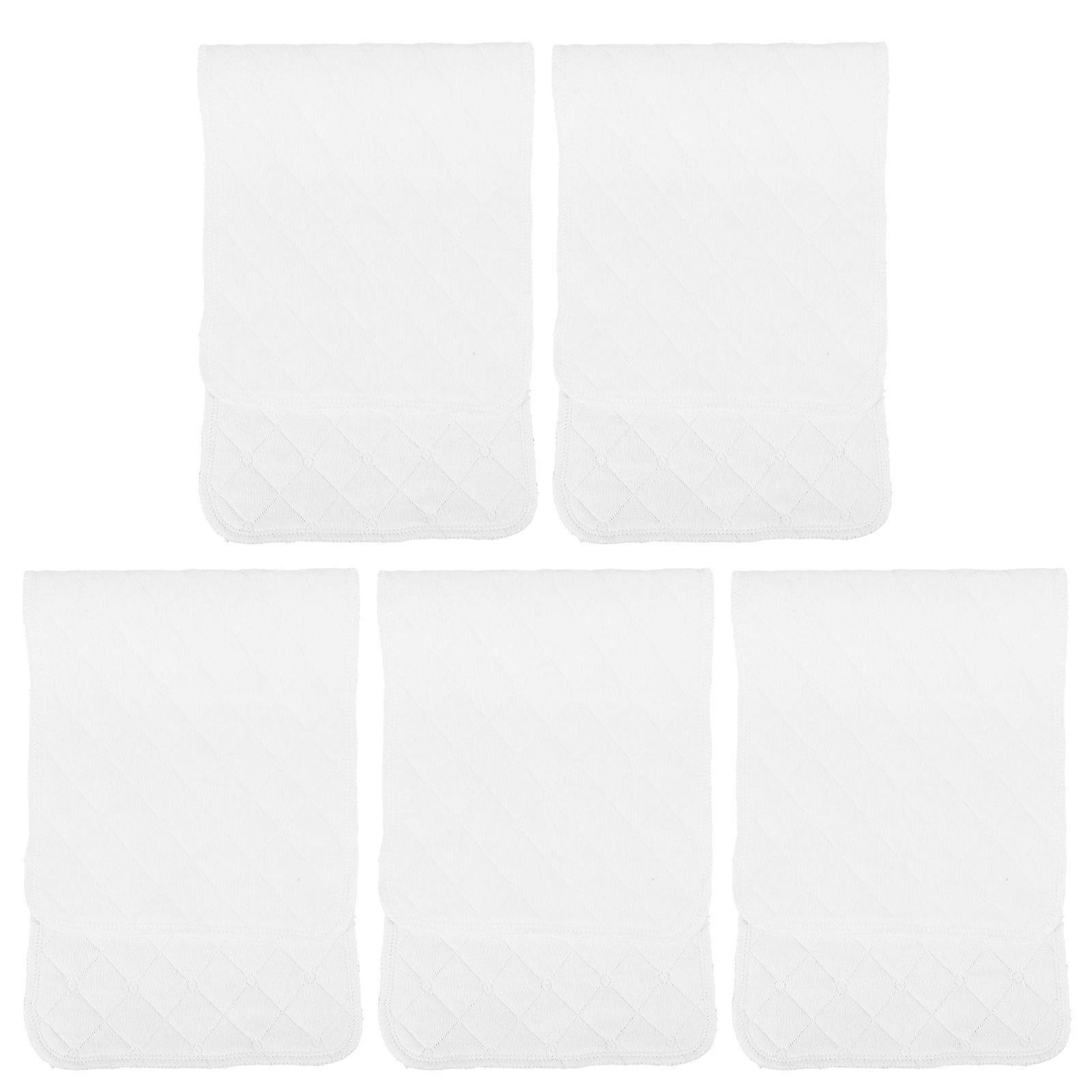 White Cotton Baby Diapers For Daily Use Newborns 3 Layer Soft Absorbent 5Pcs
