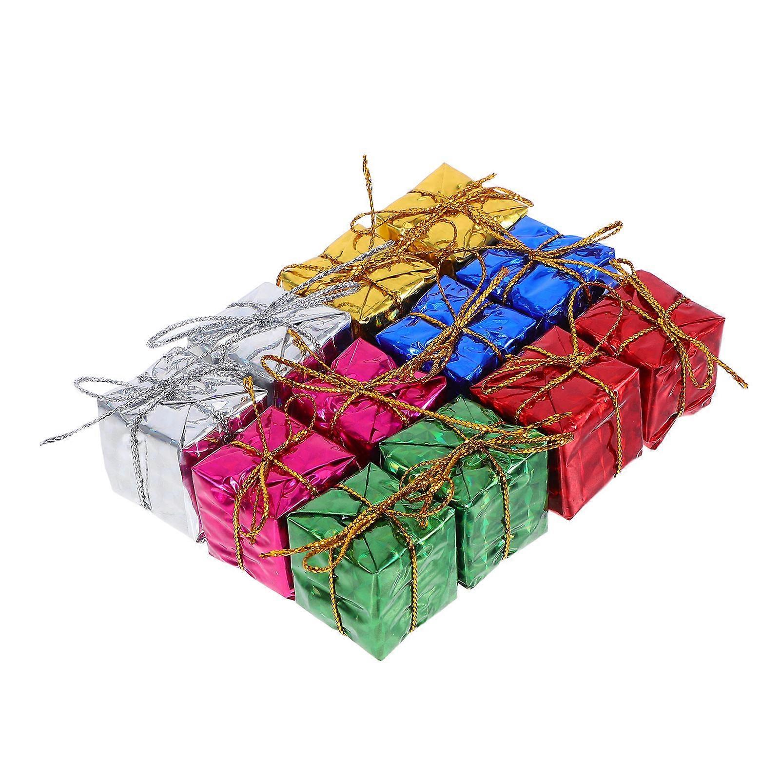 36PCS Christmas Mini Box Ornaments DIY Hanging Decor for Xmas Tree, Holiday Table Centerpieces, and Miniature Christmas Decorations
