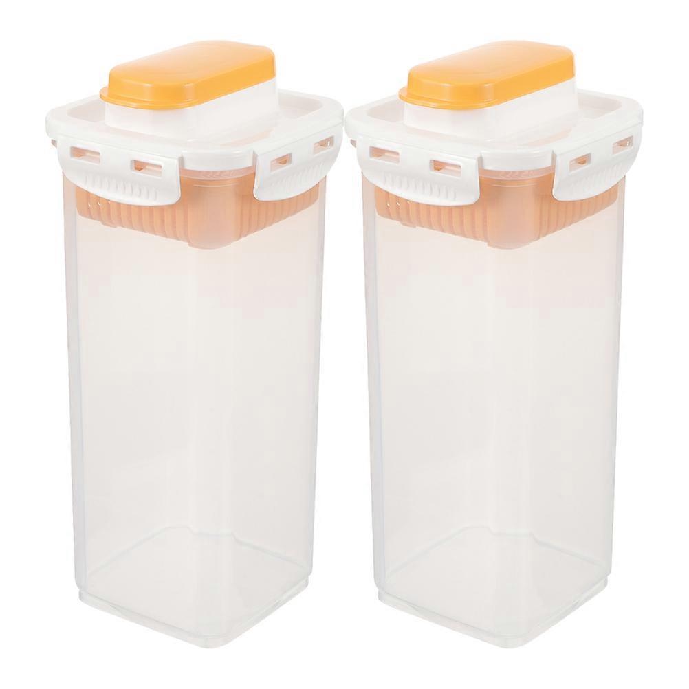 2Pcs Laundry Detergent Organizer Box with Lid for Home and Dormitory Use Transparent Sealed Storage Container