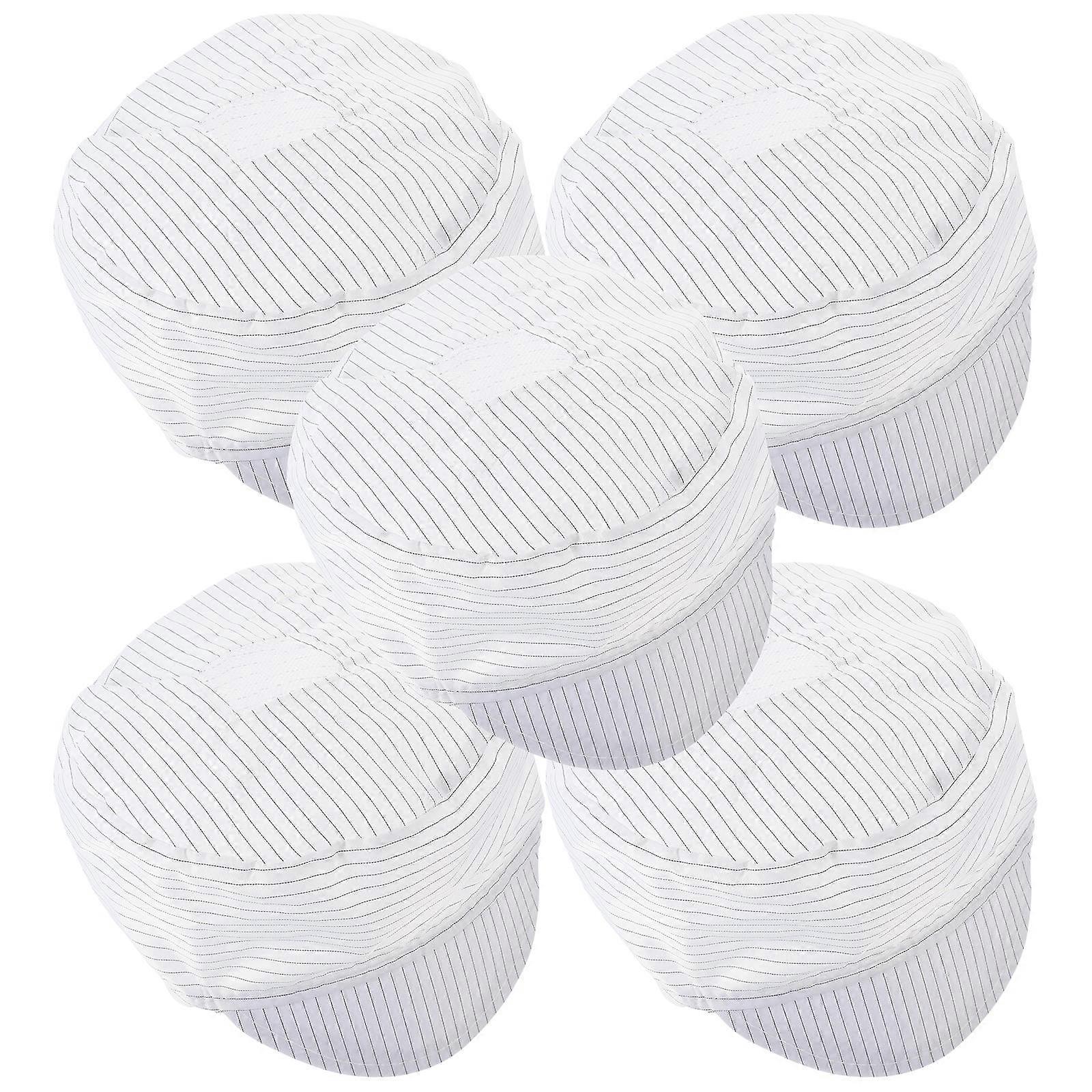 5pcs Cleanroom Anti Static Workshop Hat Breathable Factory Working Hat White