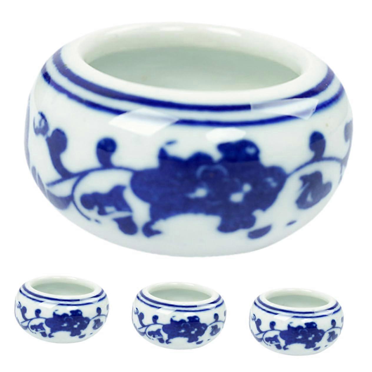 porcelain ink plate Chinese calligraphy container versatile use as brush holder