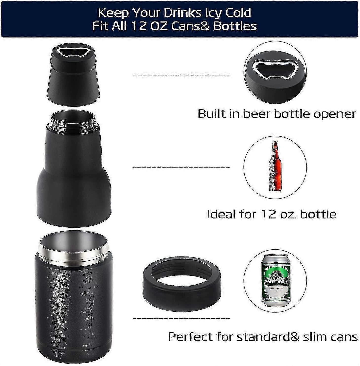 Chłodziarka do piwa Chłodziarka do napojów z otwieraczem do butelek Potrójnie izolowana klasa morska dla miłośników piwa