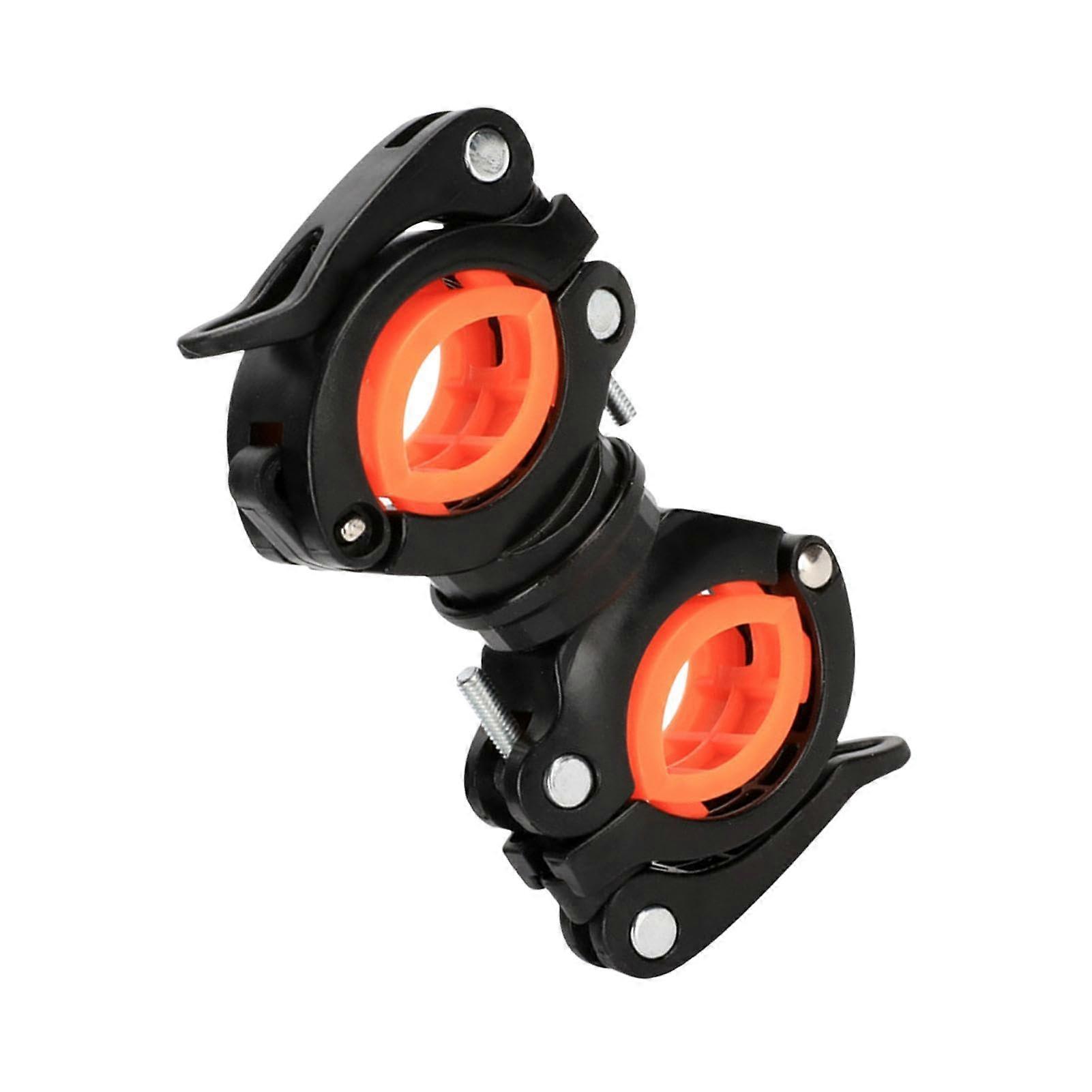 Bicycle Light Holder Metal Flashlight Mount for Bikes  Easy Install Multifunctional Handlebar Holder Black Orange