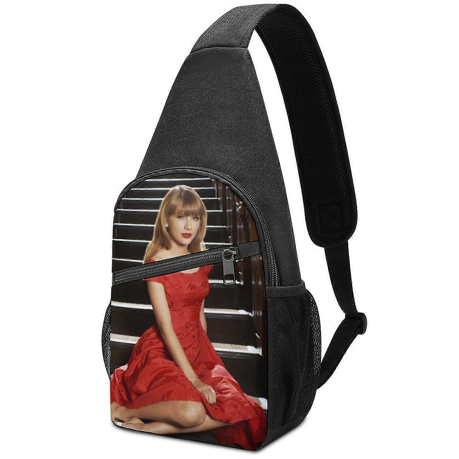 o8322 Taylor Swift Lightweight Oxford Crossbody Bag and Backpack with Detachable Buckle, Ergonomic Sponge Strap, and Mesh Side Storage p8322