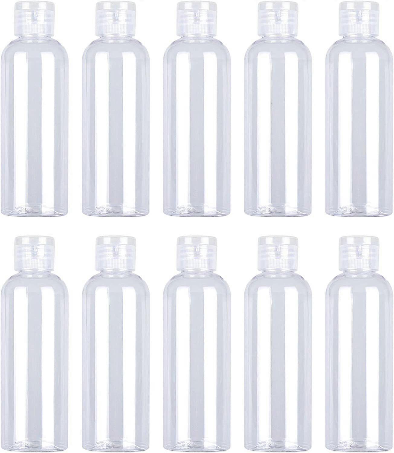 100ml Travel Bottles - Labeled Flip-Cap Containers (10pcs)