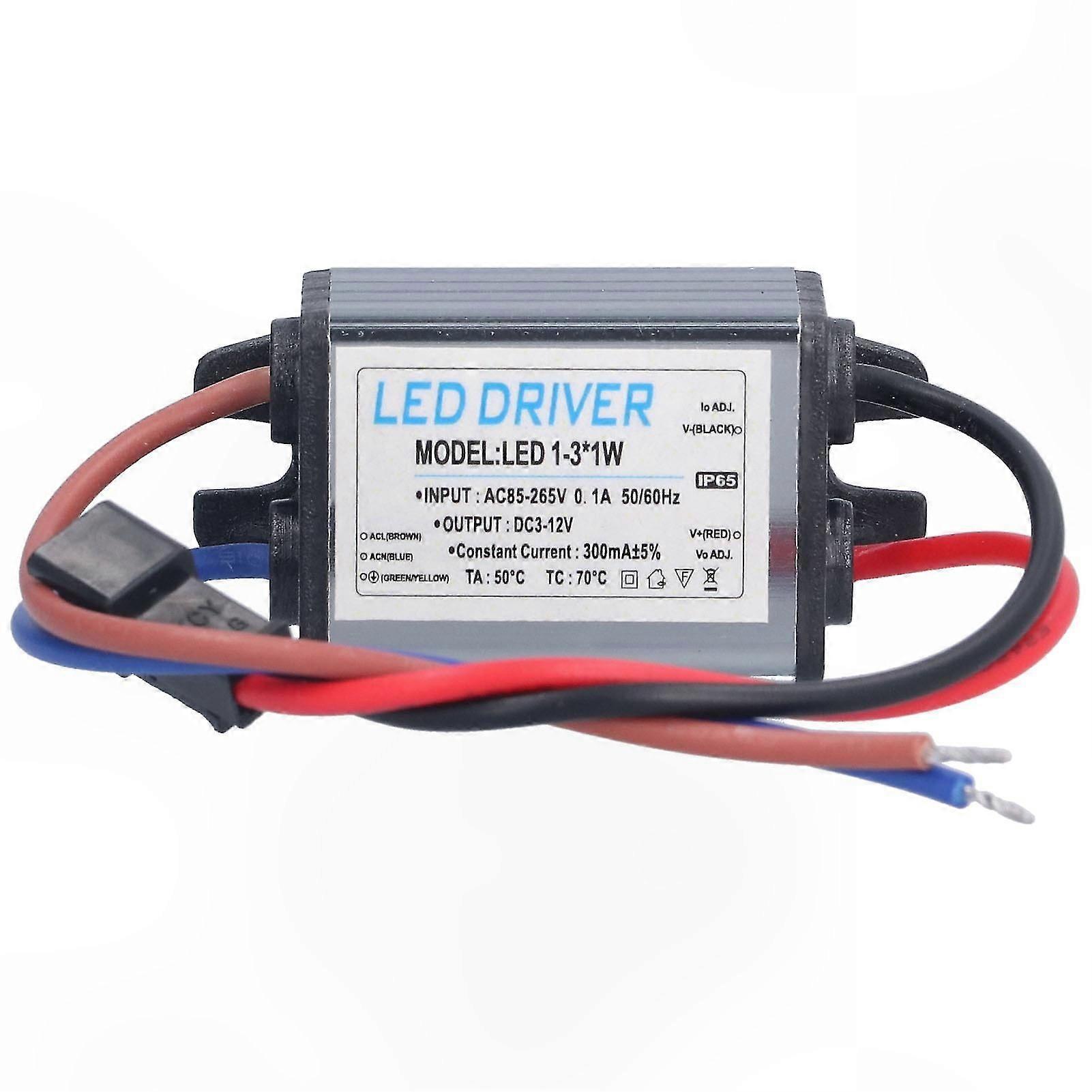 DC3-12V 300mA LED電源コンバータ、IP65防水アルミニウムケーシング付き、AC85-265V照明アプリケーション用