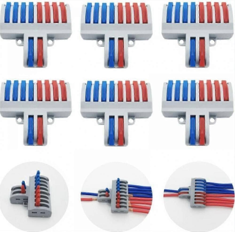 Connection Terminals, SPL-82 6 Pcs Electrical Connectors, Lever-Nut Wire Connectors, Compact Wire Connector (2 in 8 out)