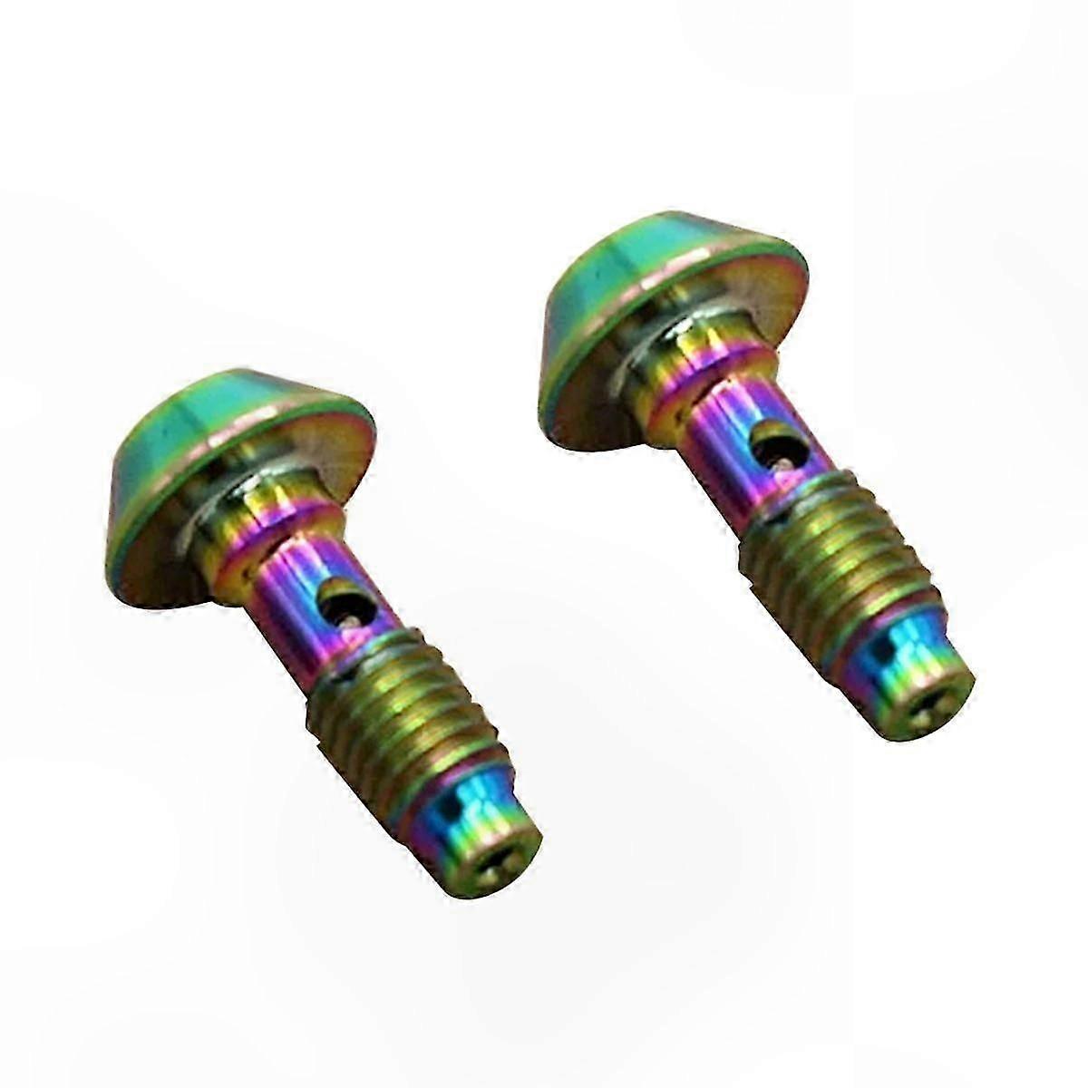 2PCS Titanium Alloy Bike Brake Screw Set with Five-Wire Design for Cycling Enthusiasts