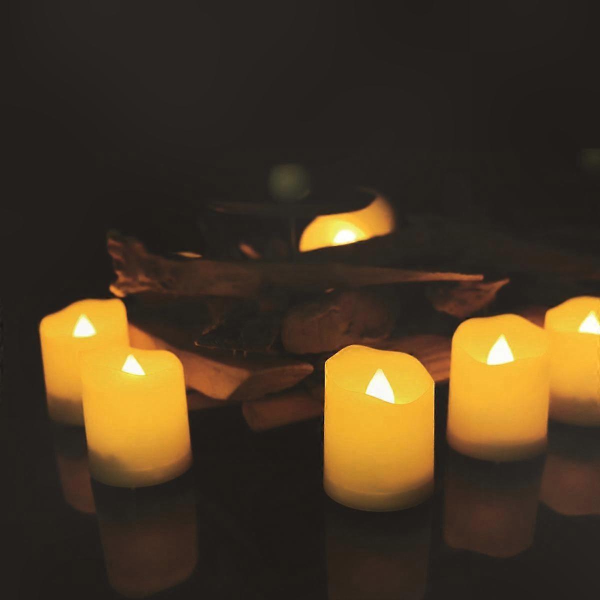 Beige LED Flameless Candles, Set of 12 with Timer Function, Battery-Powered Faux Candles for Christmas, Weddings, Bedrooms, and Easter Decor