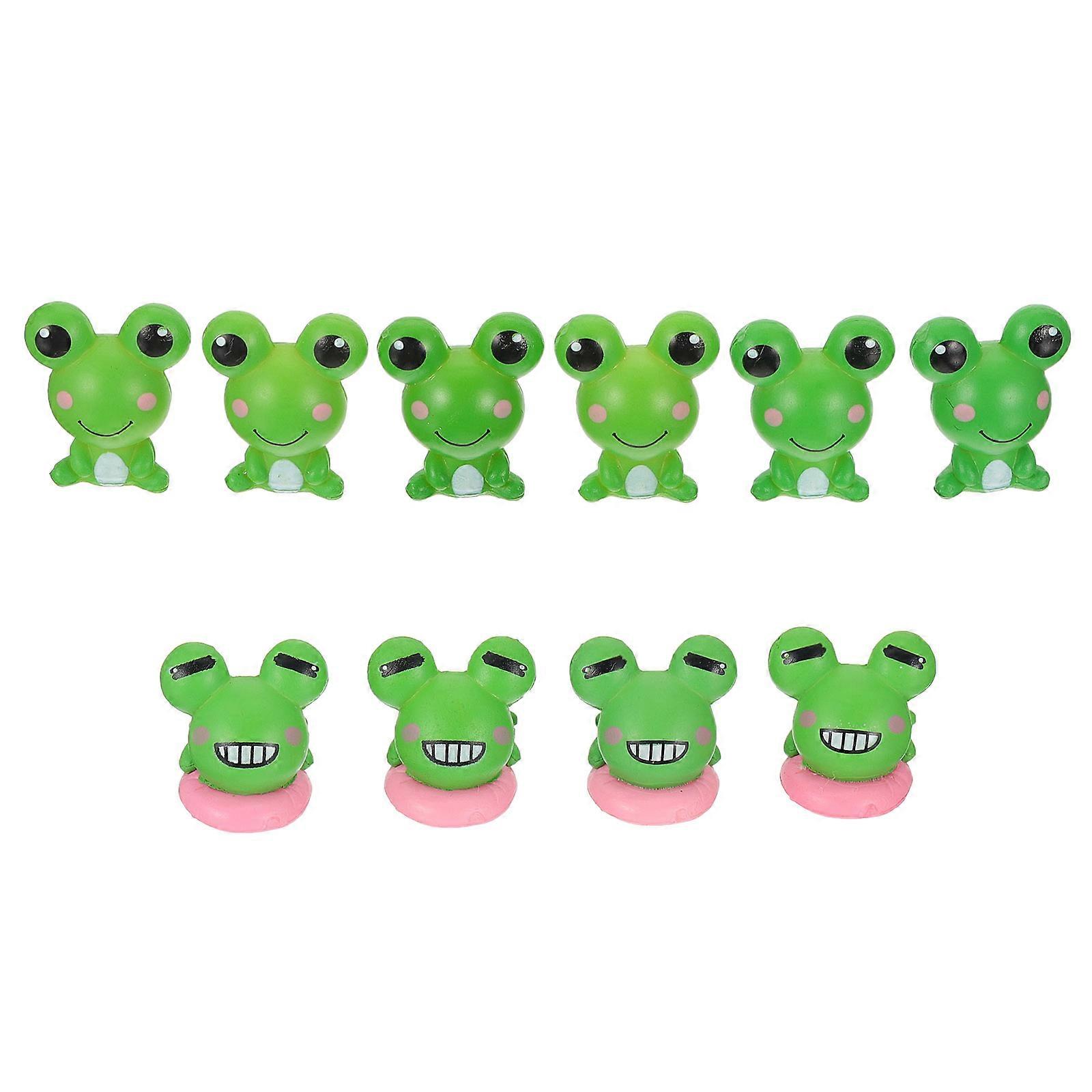 Miniature Frog Figurines Set for Succulent Bonsai Garden Decoration, Assorted Styles, 10pcs
