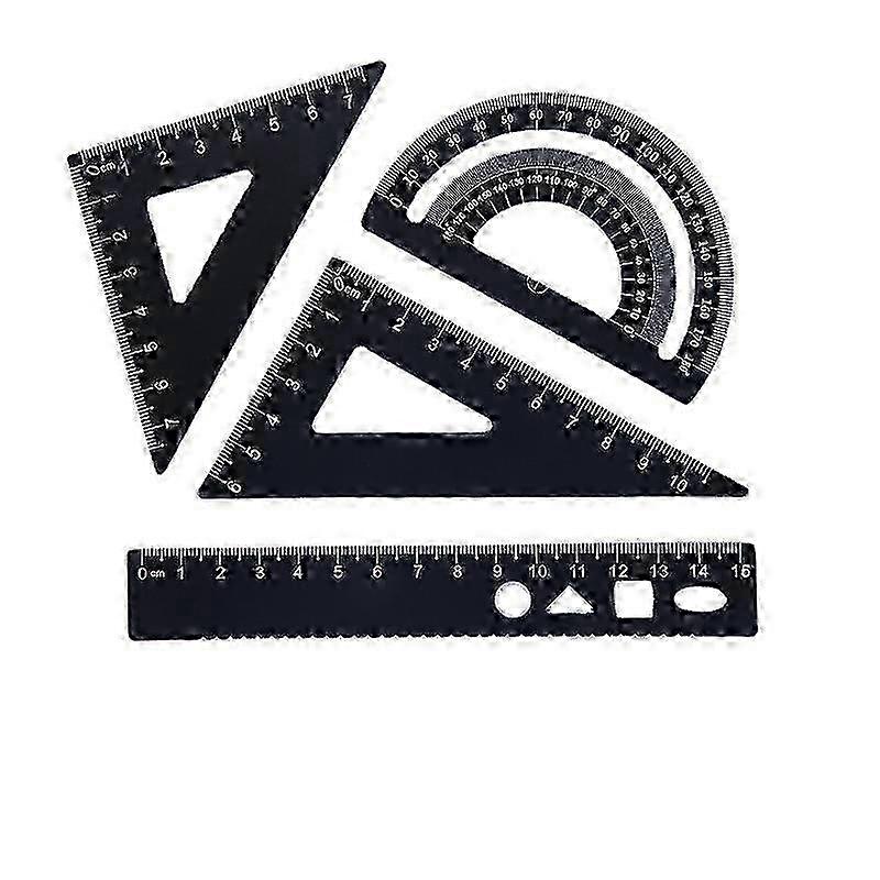 Math Geometry Rulers Set with Measuring Tools & Angle Sensors for School and Office Use