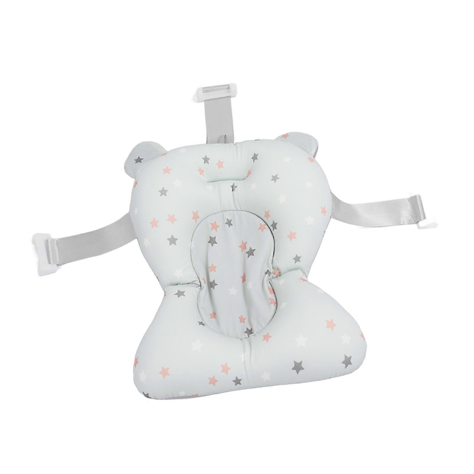 Soft Baby Bath Cushion Pad Adjustable Newborn Pillow Light Blue